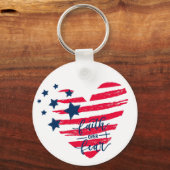 Patriottisch geloof boven angst Sleutelhanger (Voorkant)