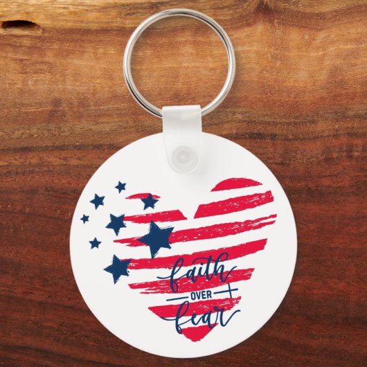 Patriottisch geloof boven angst Sleutelhanger (Voorkant)