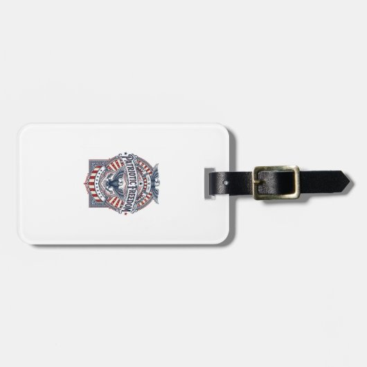 Patriottisch geloof boven vrees USA Vector Graphic Bagagelabel (Voorkant horizontaal)
