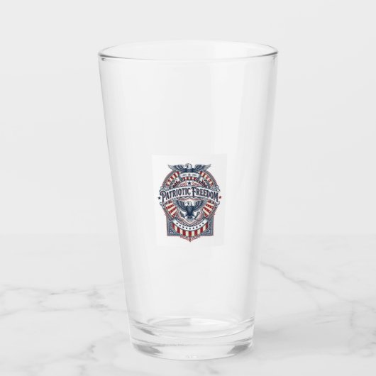 Patriottisch geloof boven vrees USA Vector Graphic Glas (Voorkant)