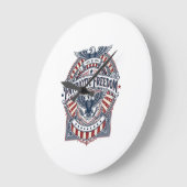 Patriottisch geloof boven vrees USA Vector Graphic Grote Klok (Hoek)