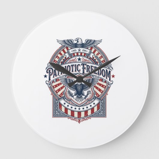 Patriottisch geloof boven vrees USA Vector Graphic Grote Klok (Voorkant)