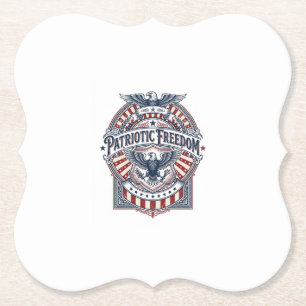 Patriottisch geloof boven vrees USA Vector Graphic Kartonnen Onderzetters