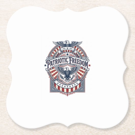 Patriottisch geloof boven vrees USA Vector Graphic Kartonnen Onderzetters (Voorkant)