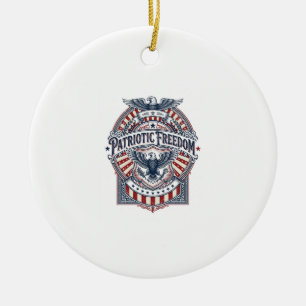 Patriottisch geloof boven vrees USA Vector Graphic Keramisch Ornament