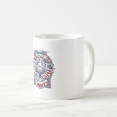 Patriottisch geloof boven vrees USA Vector Graphic Koffiemok (Voorkant rechts)