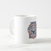 Patriottisch geloof boven vrees USA Vector Graphic Koffiemok (Voorkant links)