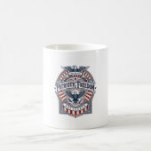 Patriottisch geloof boven vrees USA Vector Graphic Koffiemok (Center)