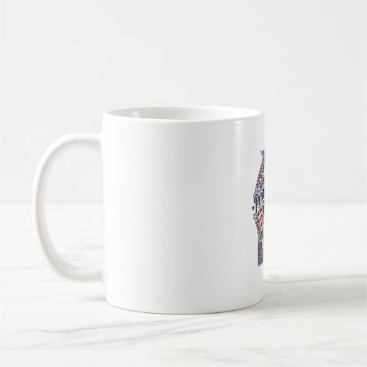 Patriottisch geloof boven vrees USA Vector Graphic Koffiemok (Links)