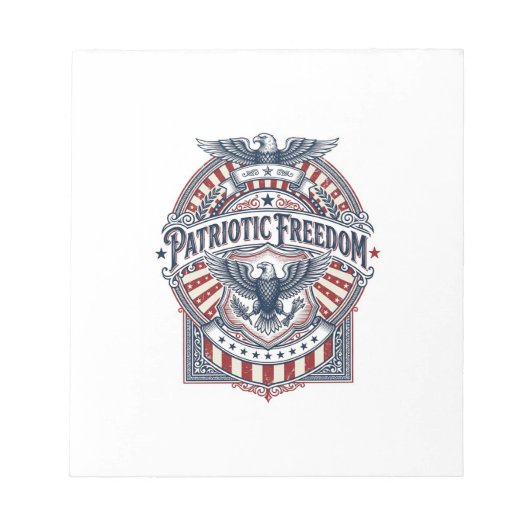 Patriottisch geloof boven vrees USA Vector Graphic Notitieblok (Voorkant)