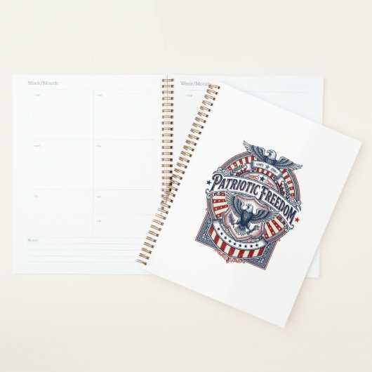 Patriottisch geloof boven vrees USA Vector Graphic Planner (Display)