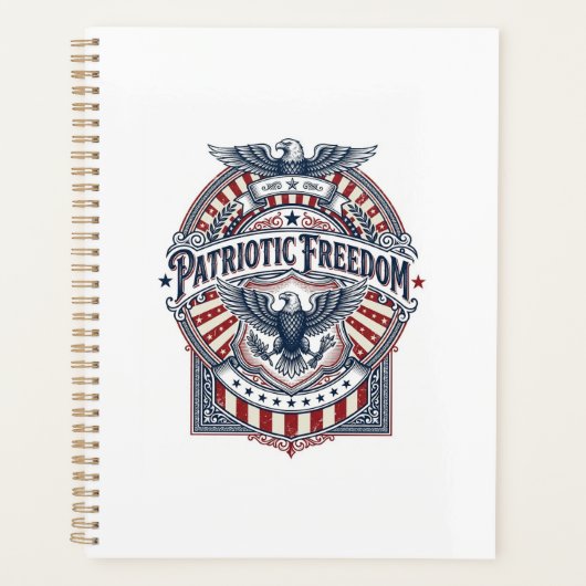 Patriottisch geloof boven vrees USA Vector Graphic Planner (Voorkant)