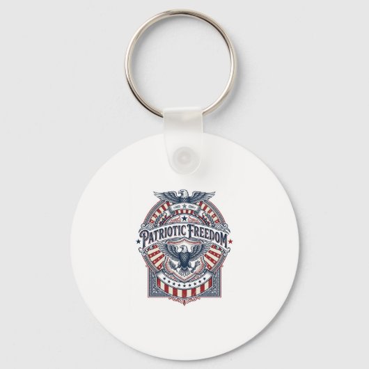 Patriottisch geloof boven vrees USA Vector Graphic Sleutelhanger (Voorkant)