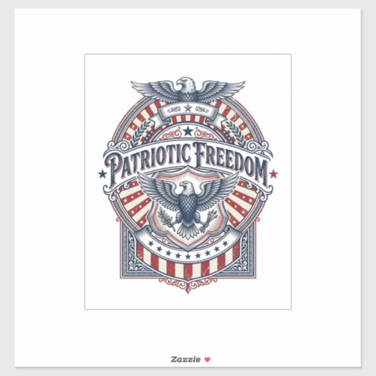 Patriottisch geloof boven vrees USA Vector Graphic Sticker (Vel)