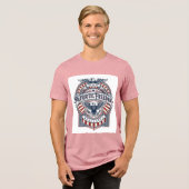 Patriottisch geloof boven vrees USA Vector Graphic Tri-Blend Shirt (Voorkant volledig)