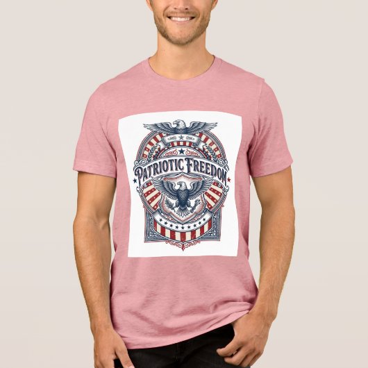 Patriottisch geloof boven vrees USA Vector Graphic Tri-Blend Shirt (Voorkant)