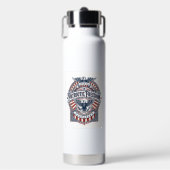 Patriottisch geloof boven vrees USA Vector Graphic Waterfles (Voorkant)