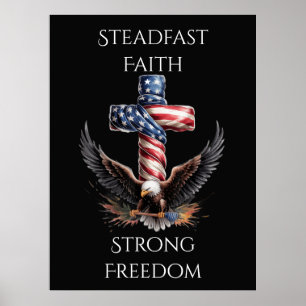 Patriottisch geloof en vrijheid Adelaar kunstwerk Poster