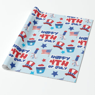 Patriottisch geluk op 4 juli cadeaupapier