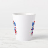 Patriottisch Gelukkig 4 juli Viering Ontwerp Latte Mok (Voorkant)