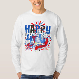 Patriottisch Gelukkig 4 juli Viering Ontwerp T-shirt