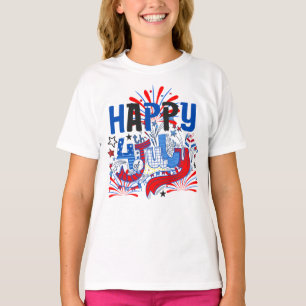 Patriottisch Gelukkig 4 juli Viering Ontwerp T-shirt