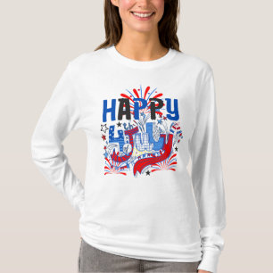 Patriottisch Gelukkig 4 juli Viering Ontwerp T-shirt