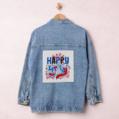 Patriottisch Gelukkig 4 juli-vieringsontwerp Denim Jacket (Hangar)