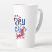 Patriottisch Gelukkig 4 juli-vieringsontwerp Latte Mok (Rechterhoek)