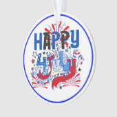 Patriottisch Gelukkig 4 juli-vieringsontwerp Ornament (voorkant)