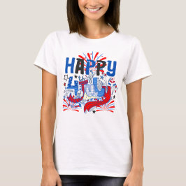 Patriottisch Gelukkig 4 juli-vieringsontwerp T-shirt