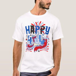 Patriottisch Gelukkig 4 juli-vieringsontwerp T-shirt