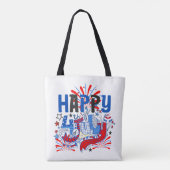 Patriottisch Gelukkig 4 juli-vieringsontwerp Tote Bag (Achterkant)