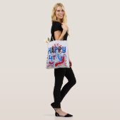 Patriottisch Gelukkig 4 juli-vieringsontwerp Tote Bag (Op model)