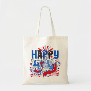 Patriottisch Gelukkig 4 juli-vieringsontwerp Tote Bag