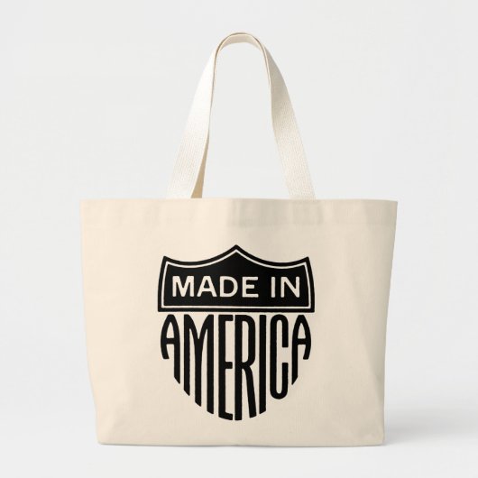 Patriottisch gemaakt in Amerika Totebag Grote Tote Bag (Voorkant)