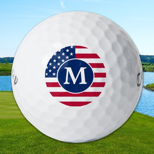 Patriottisch gepersonaliseerd monogram Amerikaanse Golfballen