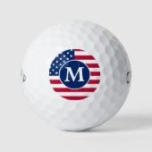 Patriottisch gepersonaliseerd monogram Amerikaanse Golfballen (Voorkant)