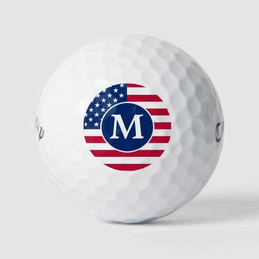 Patriottisch gepersonaliseerd monogram Amerikaanse Golfballen (Voorkant)