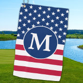 Patriottisch gepersonaliseerd monogram Amerikaanse Golfhanddoek
