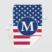 Patriottisch gepersonaliseerd monogram Amerikaanse Golfhanddoek (Insitu)