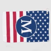 Patriottisch gepersonaliseerd monogram Amerikaanse Golfhanddoek (Horizontaal)