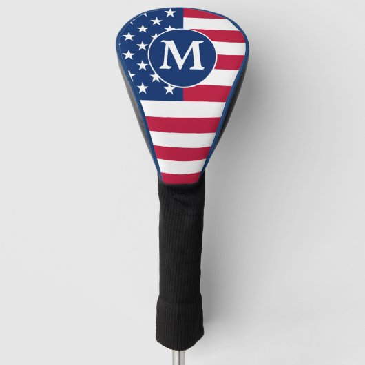 Patriottisch gepersonaliseerd monogram Amerikaanse Golfheadcover (Voorkant)
