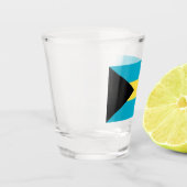 Patriottisch geschoten glas met vlag van Bahama's (Links)