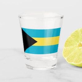 Patriottisch geschoten glas met vlag van Bahama's