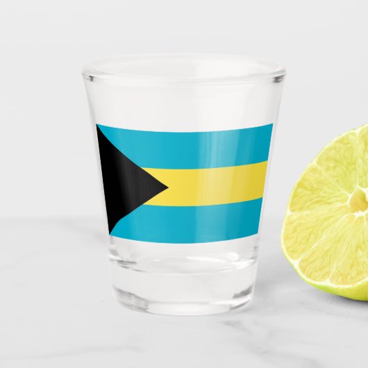 Patriottisch geschoten glas met vlag van Bahama's (Voorkant)