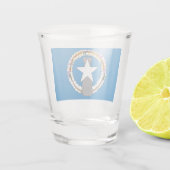 Patriottisch geschoten glas met vlag van de Noorde (Achterkant)