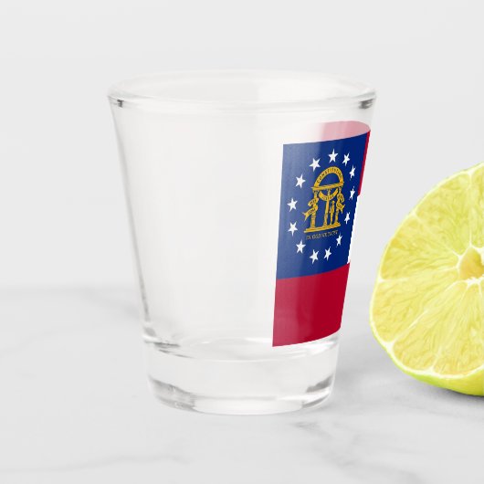 Patriottisch geschoten glas met vlag van Georgië (Links)