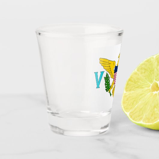 Patriottisch geschoten glas met vlag van Maagdenei (Links)