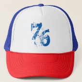 patriottisch getal-76 rood wit blauw Verenigde Sta Trucker Pet (Voorkant)